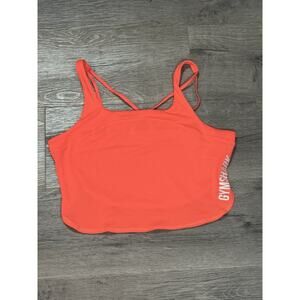 Gymshark Women’s Pulse Crop Top Tank Top XS Neon Coral EUC
